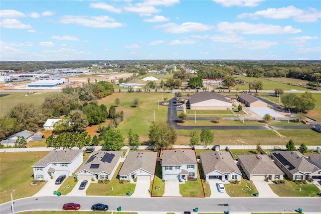 birds eye view of property with a residential view