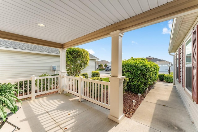 view of patio featuring covered porch