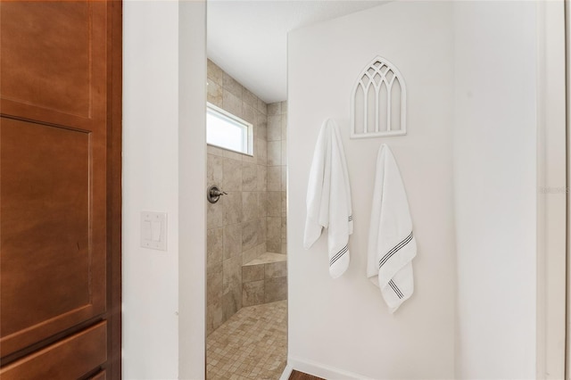 bathroom with a walk in shower