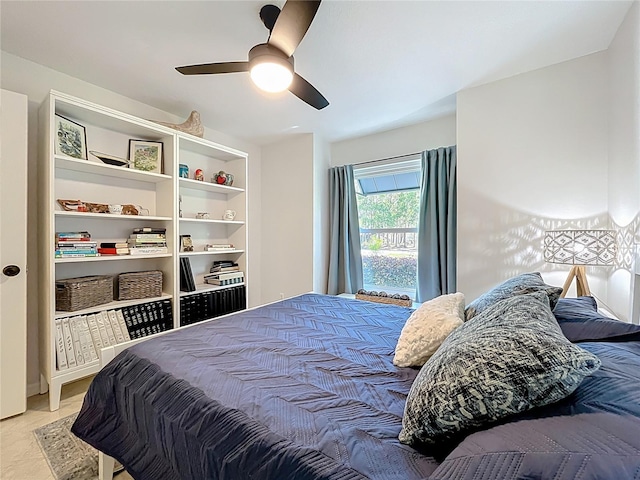 bedroom with a ceiling fan