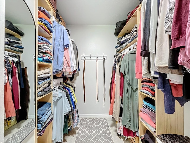 view of walk in closet