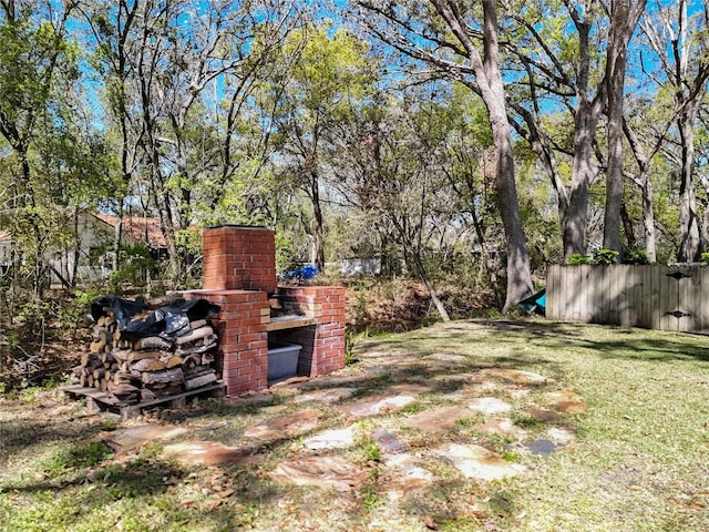 view of yard featuring fence