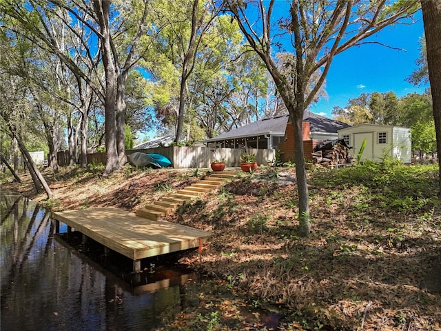 exterior space featuring a water view