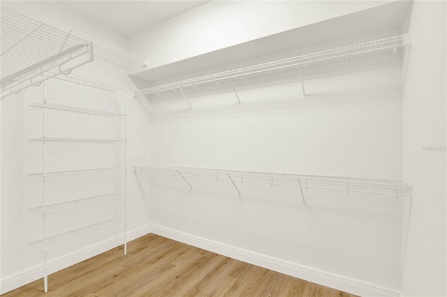 spacious closet with light wood-style flooring