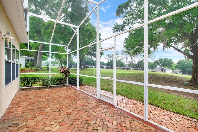 view of unfurnished sunroom