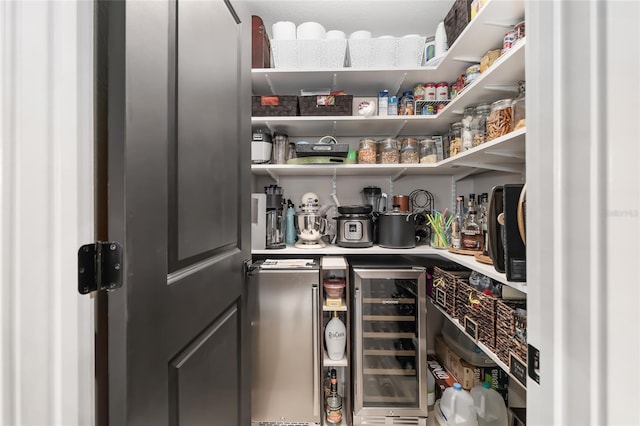 pantry with wine cooler