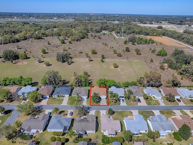 drone / aerial view with a residential view