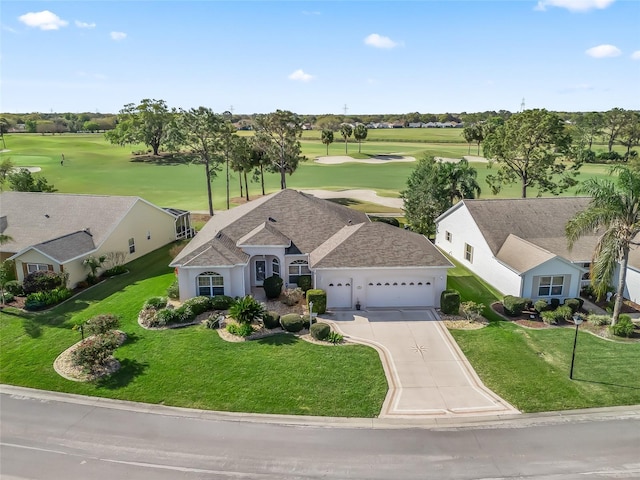 aerial view featuring golf course view