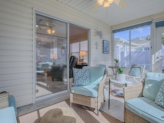 1829 Foxwood Ln, The Villages, FL 32162 - sunroom / solarium featuring ceiling fan