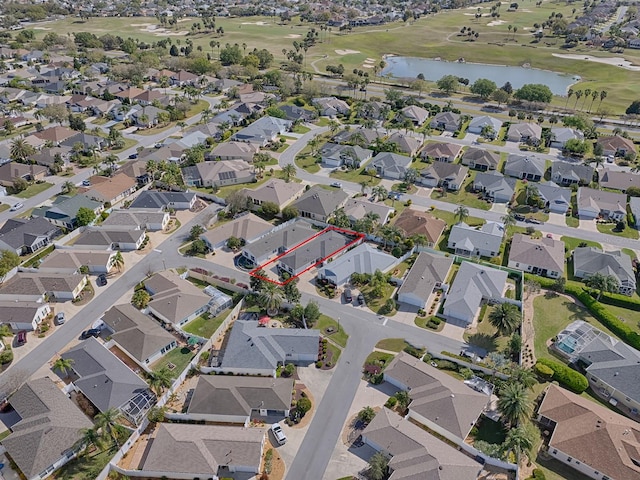 1829 Foxwood Ln, The Villages, FL 32162 - bird's eye view featuring a residential view, a water view, and golf course view