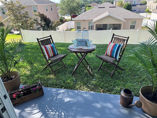 view of yard featuring a patio and fence private yard