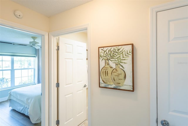 1046 Ridgeland Path, The Villages, FL 32162 - corridor featuring wood finished floors and a textured ceiling