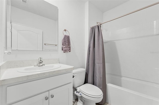 2636 Neverland Dr, New Smyrna Beach, FL 32168 - bathroom with vanity, toilet, visible vents, and shower / bath combo