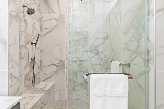 6152 Topsail Rd, Lady Lake, FL 32159 - bathroom with a marble finish shower