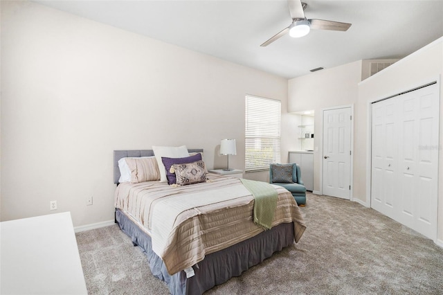 6152 Topsail Rd, Lady Lake, FL 32159 - bedroom featuring baseboards, carpet floors, and visible vents
