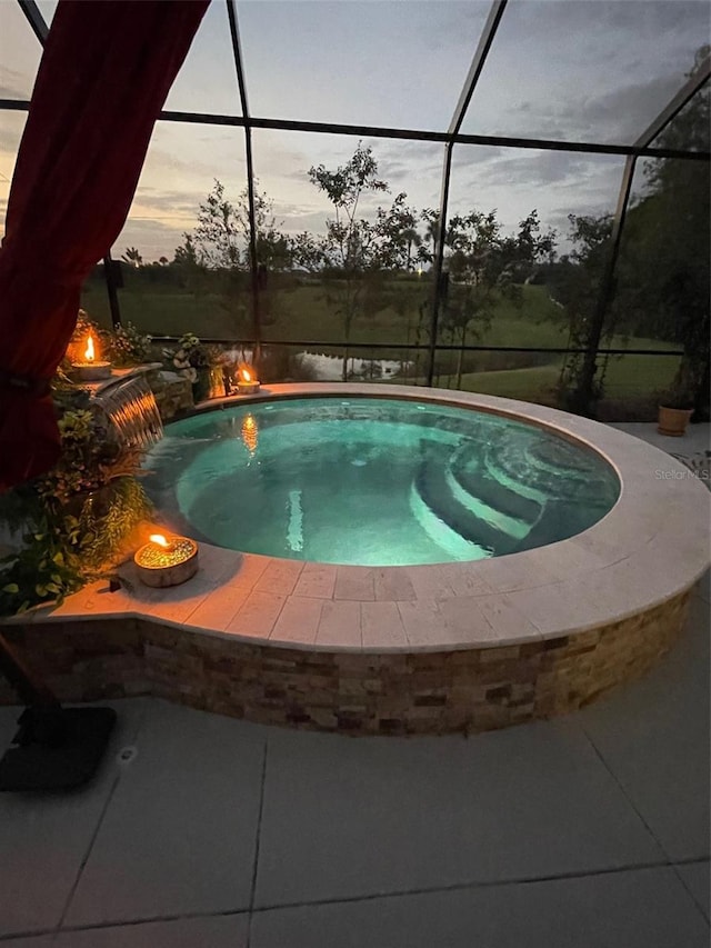 6444 Mcknight Loop, The Villages, FL 34762 - swimming pool featuring glass enclosure