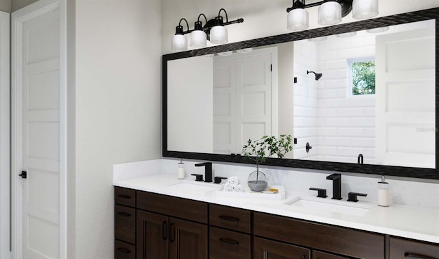 full bath with double vanity and a sink