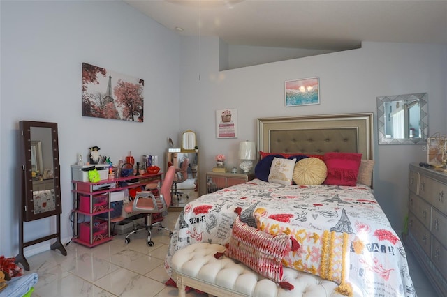 2442 Foxhollow Rd, Tavares, FL 32778 - bedroom with marble finish floor and vaulted ceiling