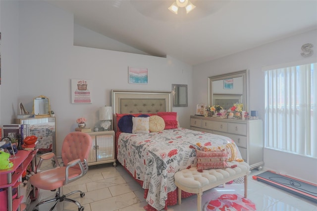 2442 Foxhollow Rd, Tavares, FL 32778 - bedroom with marble finish floor and vaulted ceiling