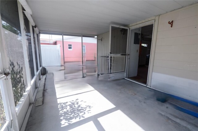 view of unfurnished sunroom
