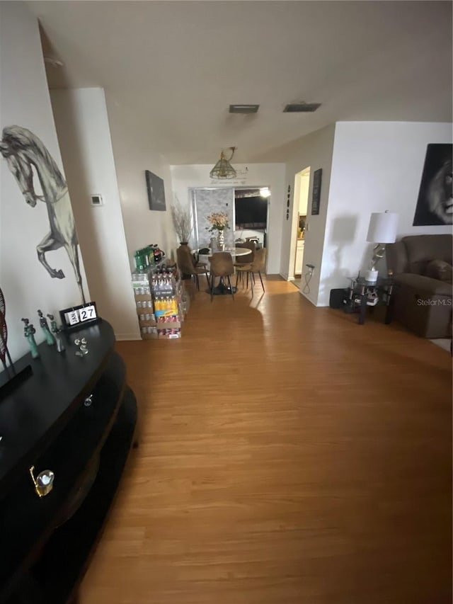 living area with light wood finished floors