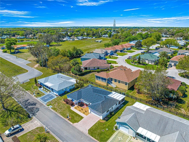 aerial view with a residential view