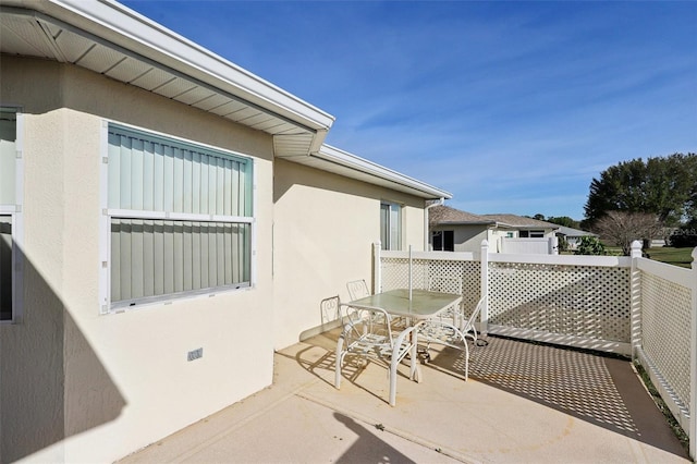 view of patio featuring outdoor dining space