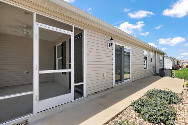 3557 Cochran St, The Villages, FL 32163 - exterior space featuring cooling unit and a sunroom