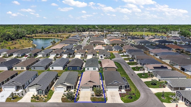 3557 Cochran St, The Villages, FL 32163 - bird's eye view with a water view and a residential view