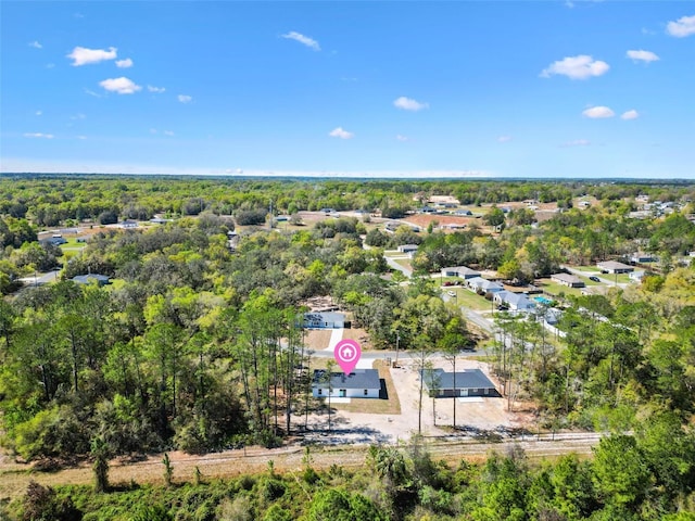 aerial view with a forest view