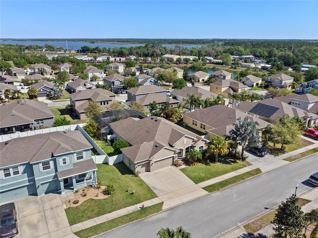 aerial view with a residential view