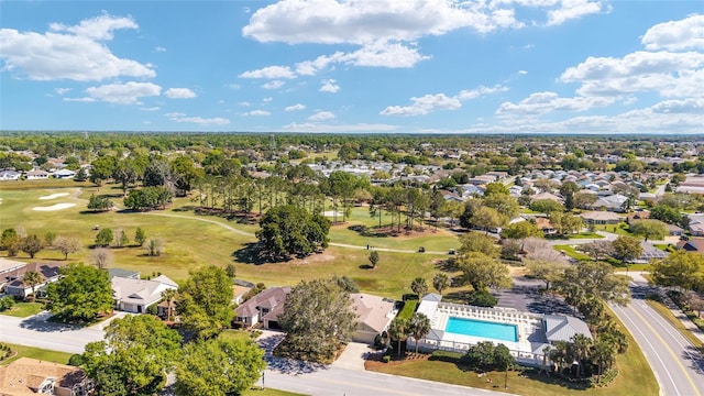 bird's eye view with a residential view and view of golf course