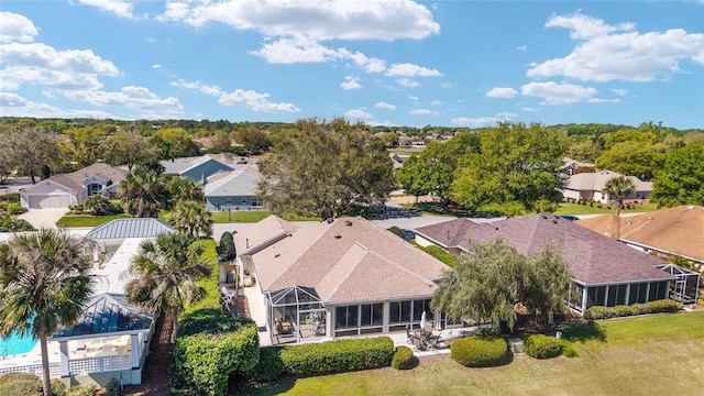 aerial view with a residential view