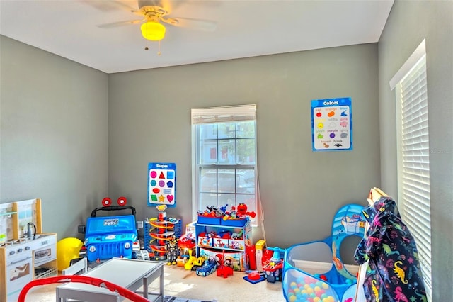 144 Primrose Dr, Davenport, FL 33837 - rec room featuring ceiling fan and carpet flooring