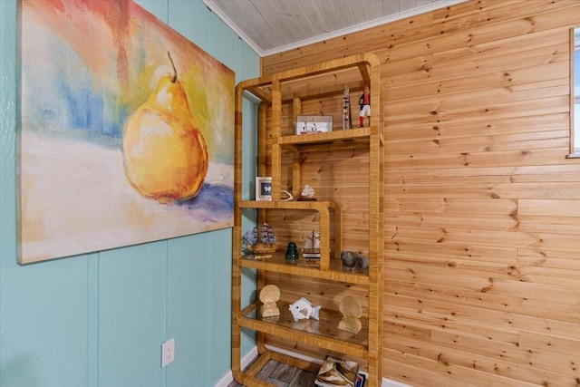 29051 Magnolia Ln, Big Pine Key, FL 33043 - interior space featuring wood walls and crown molding