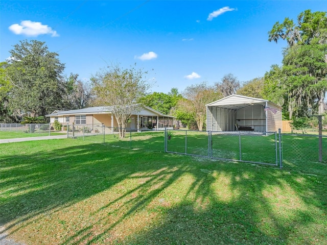 2376 Crk 444, Lake Panasoffkee, FL 33538 - view of yard with a gate, a detached carport, and fence