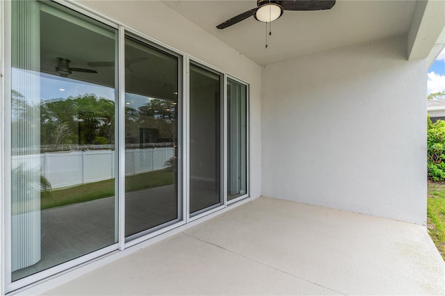 6003 Nightjar Ct, Okahumpka, FL 34762 - balcony featuring a patio and ceiling fan