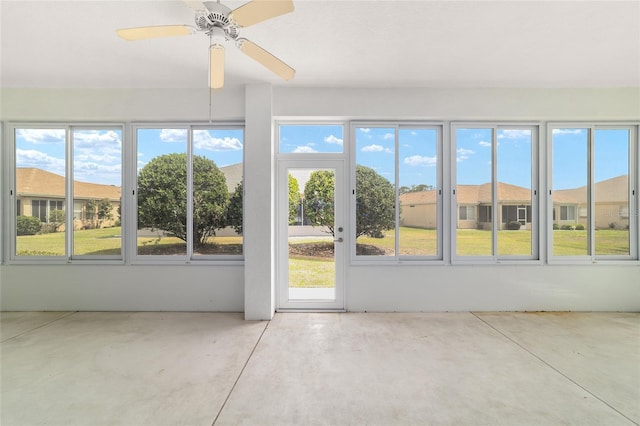 view of unfurnished sunroom