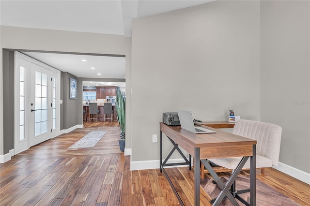 11619 Lane Park Rd, Tavares, FL 32778 - office area featuring wood finished floors and recessed lighting