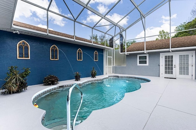 11619 Lane Park Rd, Tavares, FL 32778 - outdoor pool featuring french doors, a patio area, and a lanai