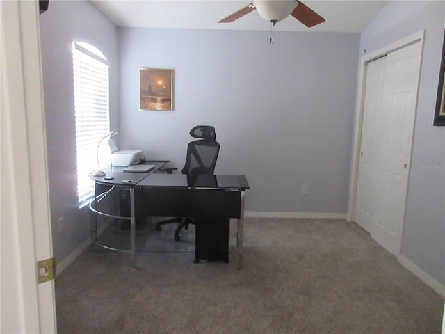 1917 Peachtree Ave, The Villages, FL 32162 - carpeted office featuring a ceiling fan and baseboards