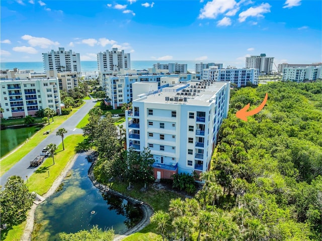 5300 S Atlantic Ave Unit 16-202, New Smyrna Beach, FL 32169 - drone / aerial view with a view of city and a water view