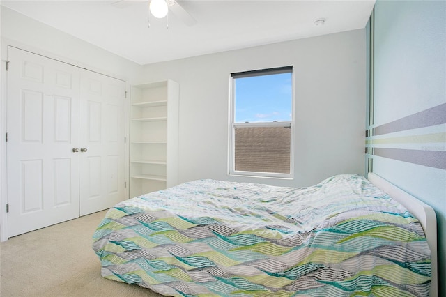161 Williamson Dr, Davenport, FL 33897 - bedroom featuring carpet flooring, a closet, and a ceiling fan