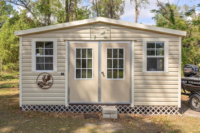view of shed