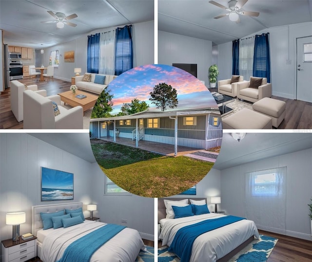 8901 SE 144th Ln, Summerfield, FL 34491 - bedroom featuring lofted ceiling, wood finished floors, and baseboards