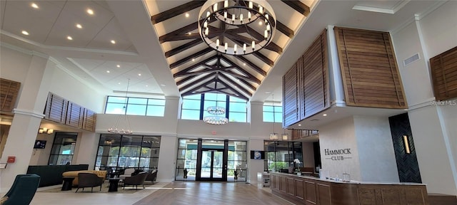 building lobby with visible vents