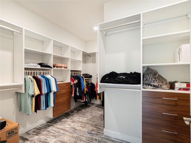 spacious closet featuring wood finished floors