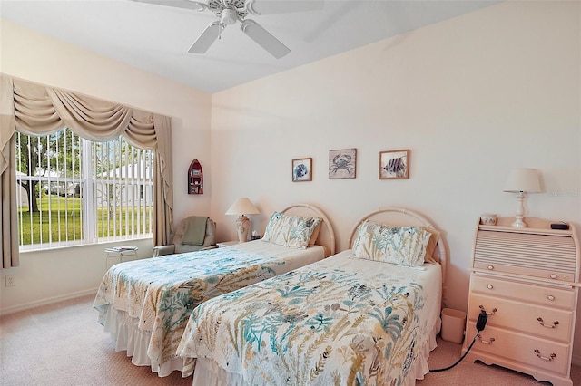 3800 Woodleaf Ct, Leesburg, FL 34748 - bedroom with carpet flooring, baseboards, and ceiling fan