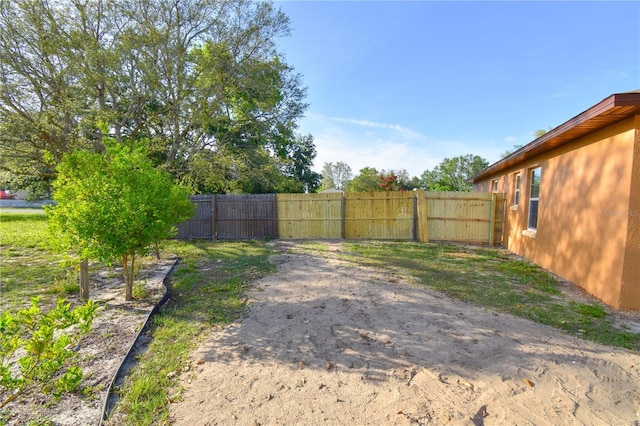 view of yard featuring fence