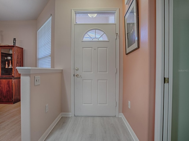 910 Eagles Lndg, Leesburg, FL 34748 - foyer entrance with light wood-style floors and baseboards